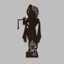 Lord Shree Krishna Backlit Wooden Wall Decor with LED Night Light 
