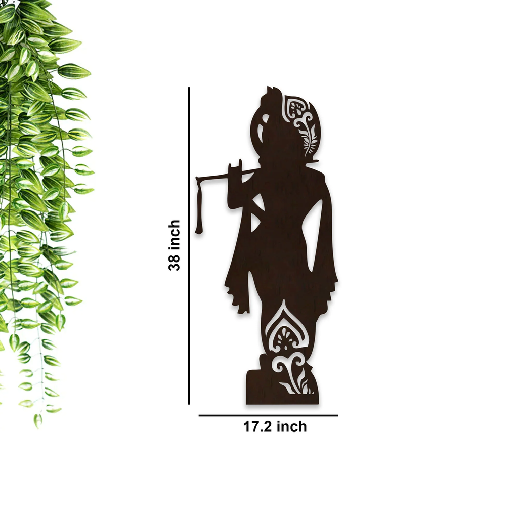 Lord Shree Krishna Backlit Wooden Wall Decor with LED Night Light 