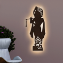 Lord Shree Krishna Backlit Wooden Wall Decor with LED Night Light 