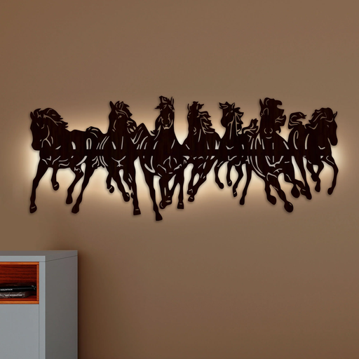 [listing value check] 7 Running Horses Backlit Wall Hanging
